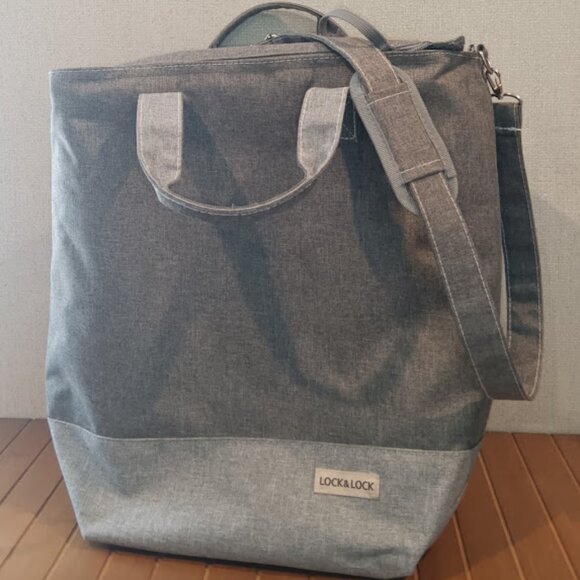 LOCK & LOCK Insulated Cooler Tote Bag 2 Tone Gray - Picture 3 of 14